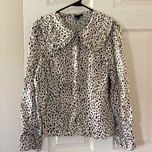 Animal print button up with collar